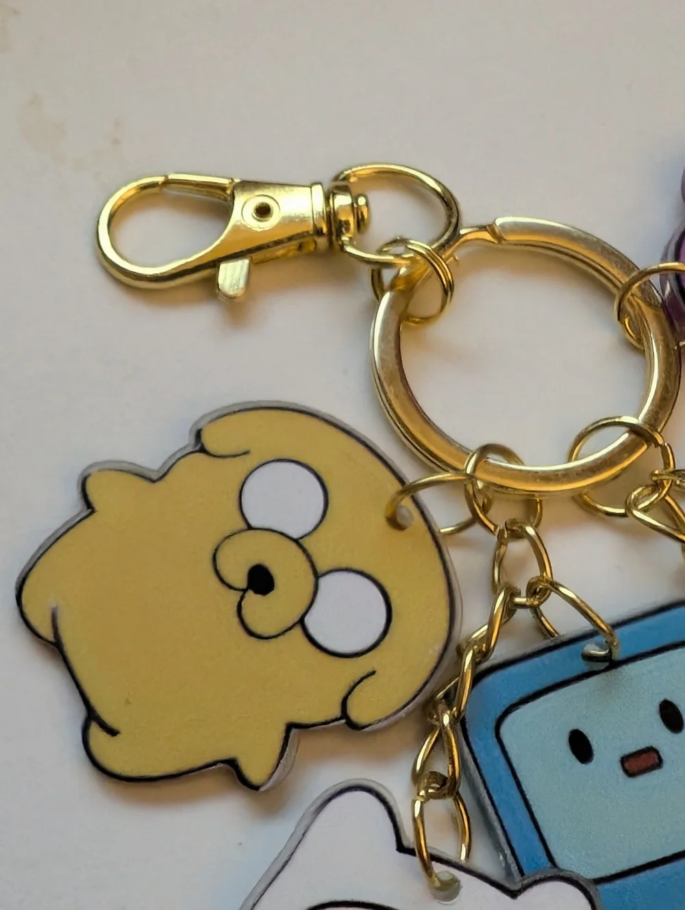 Handmade Lightweight Plastic Adventure Time Keychain